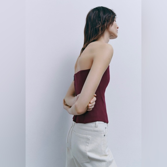 Zara Wine🍷🍷🍷 Sweetheart Neckline Bustier - Size Small - NWT - Picture 7 of 7